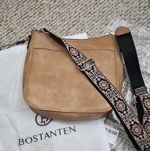 Bostanten Tan Foe Leather Women's Bag